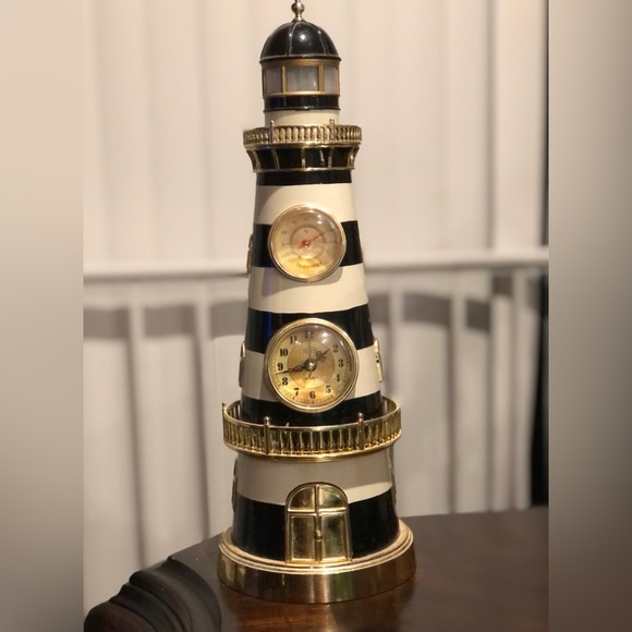Vintage Lighthouse Clock with music box and thermometer - Picture 1 of 15